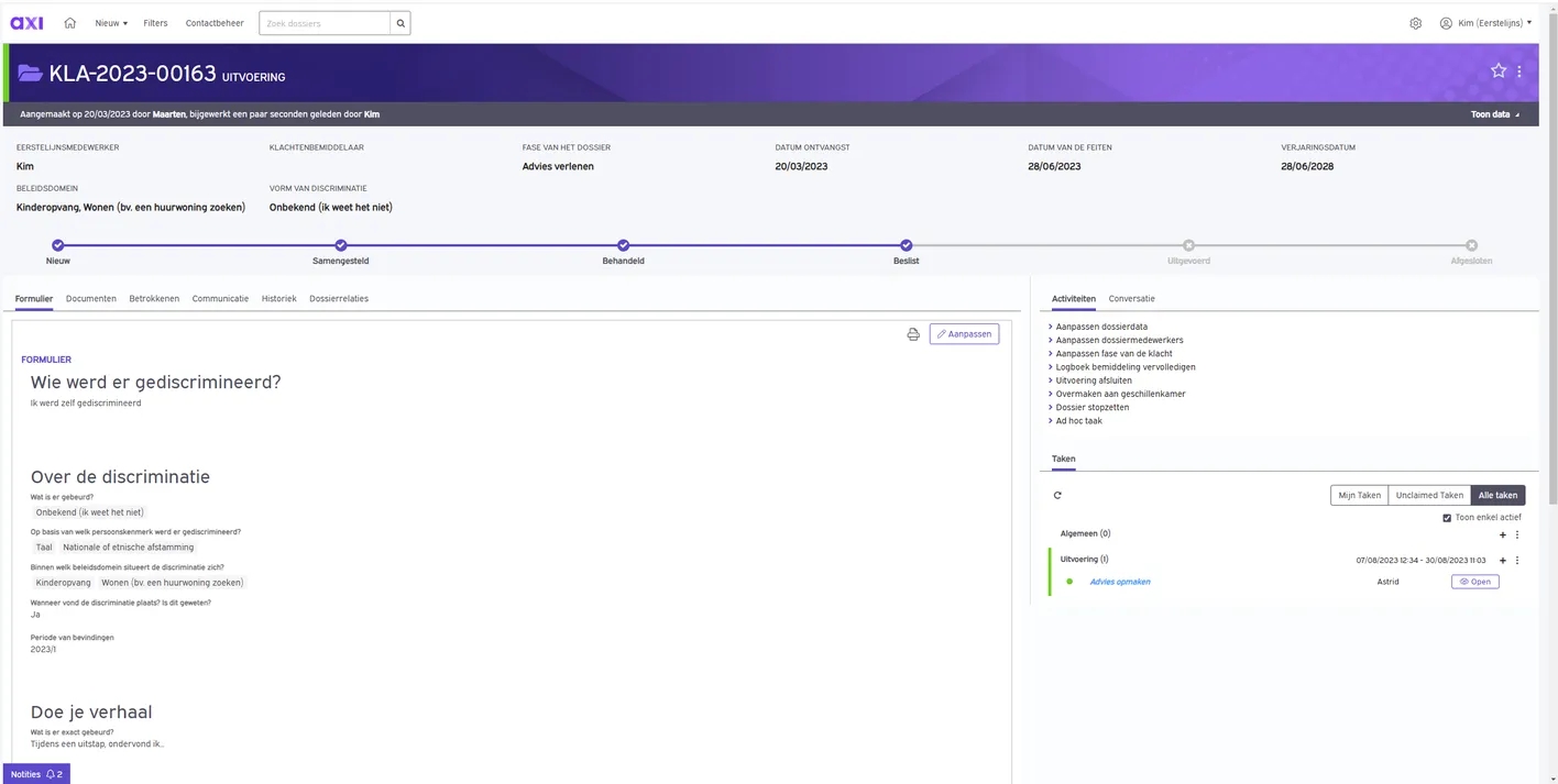Anchr Adaptive Case Management bij VMRI - dossierdetail